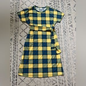 Lularoe Marley Checkered Dress, Size M